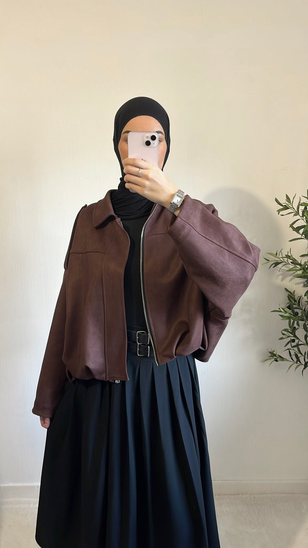 Veste Suédine Marron