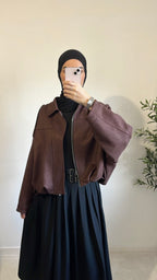 Veste Suédine Marron