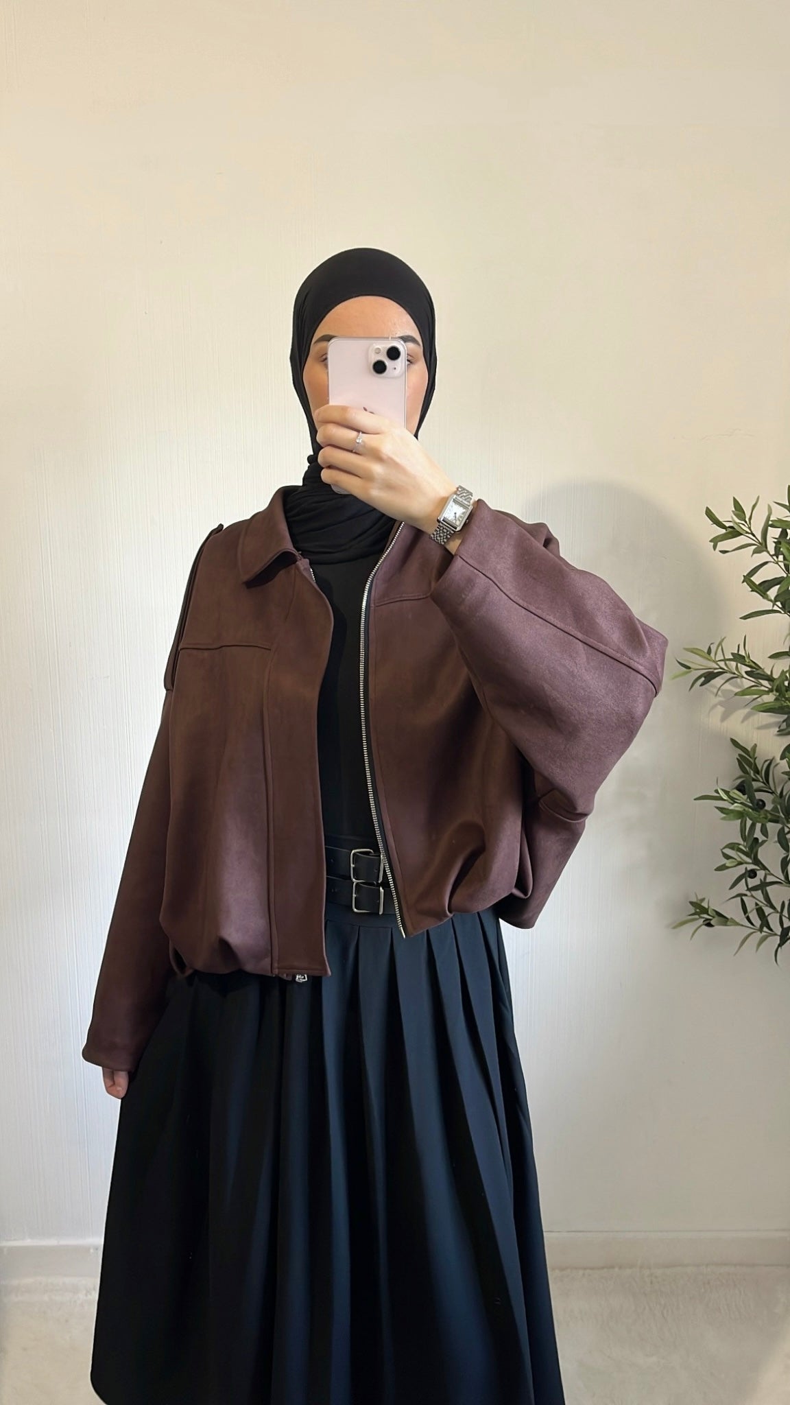 Veste Suédine Marron