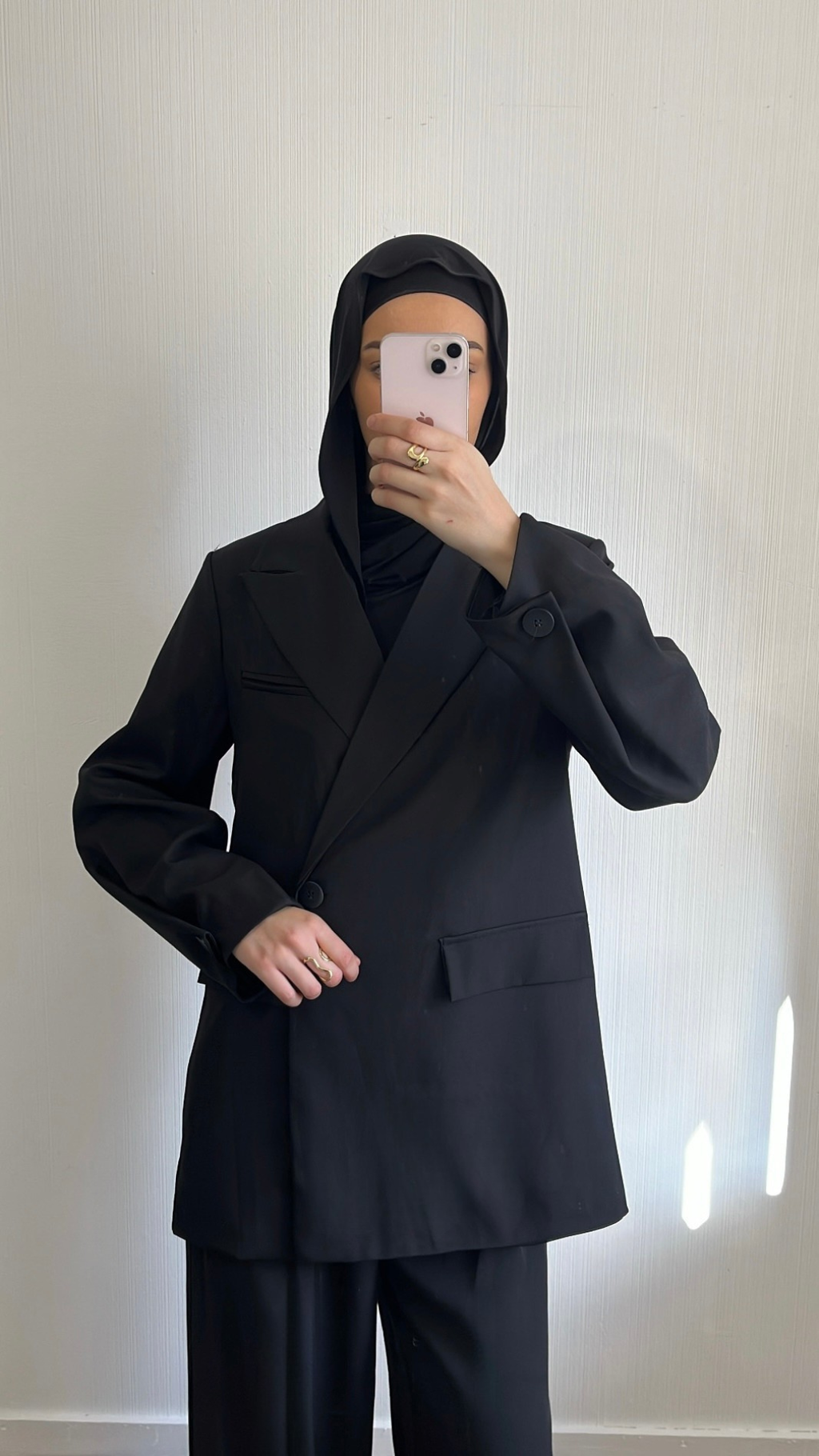 Blazer Croisé Noir Oversize