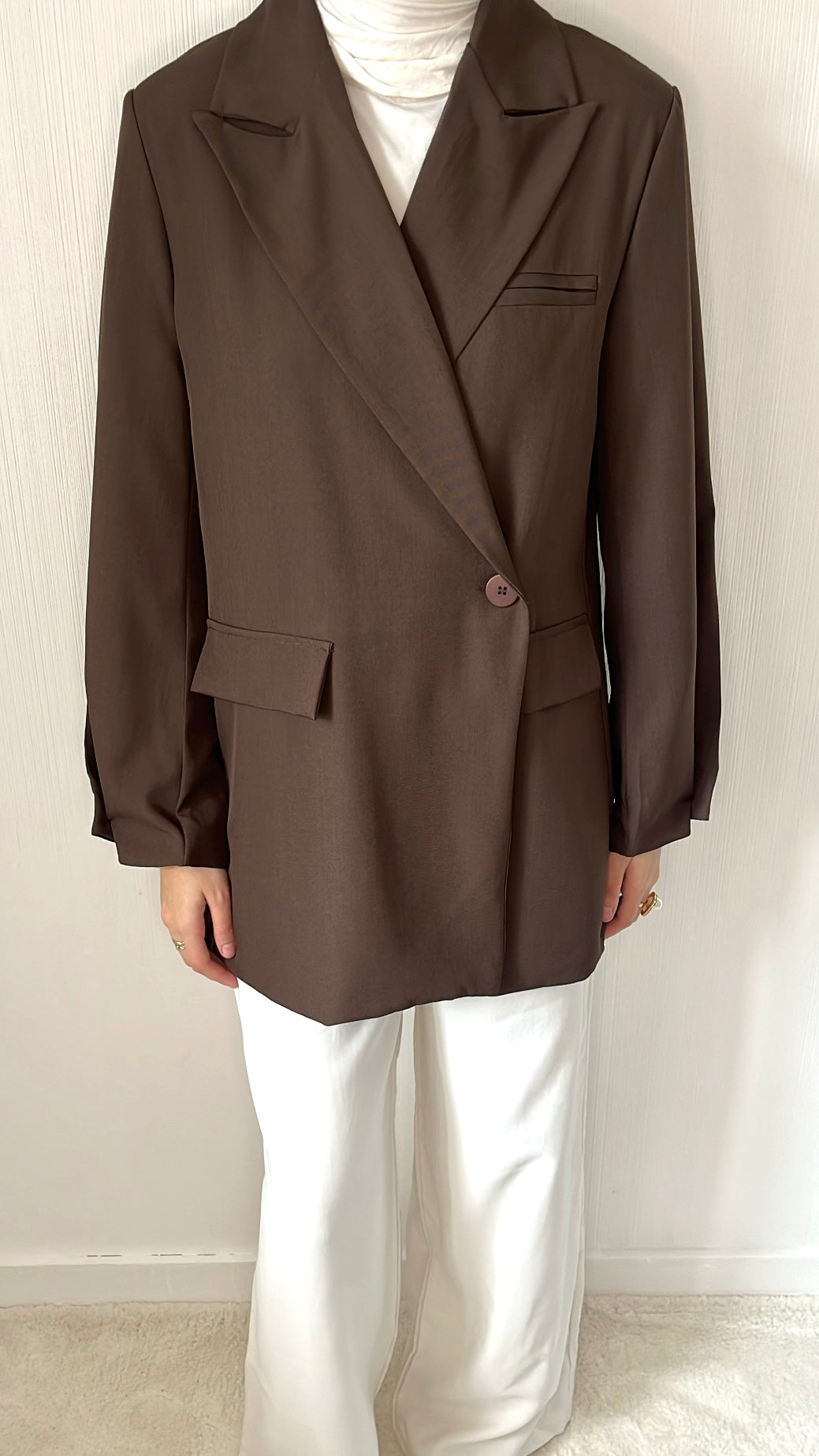 Blazer Croisé Marron Oversize