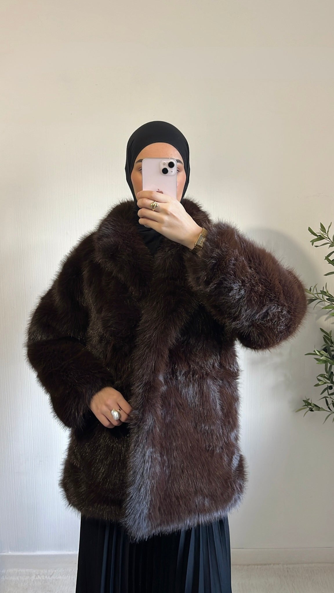 Manteau Fausse Fourrure Élégant