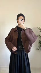 Veste Suédine Marron