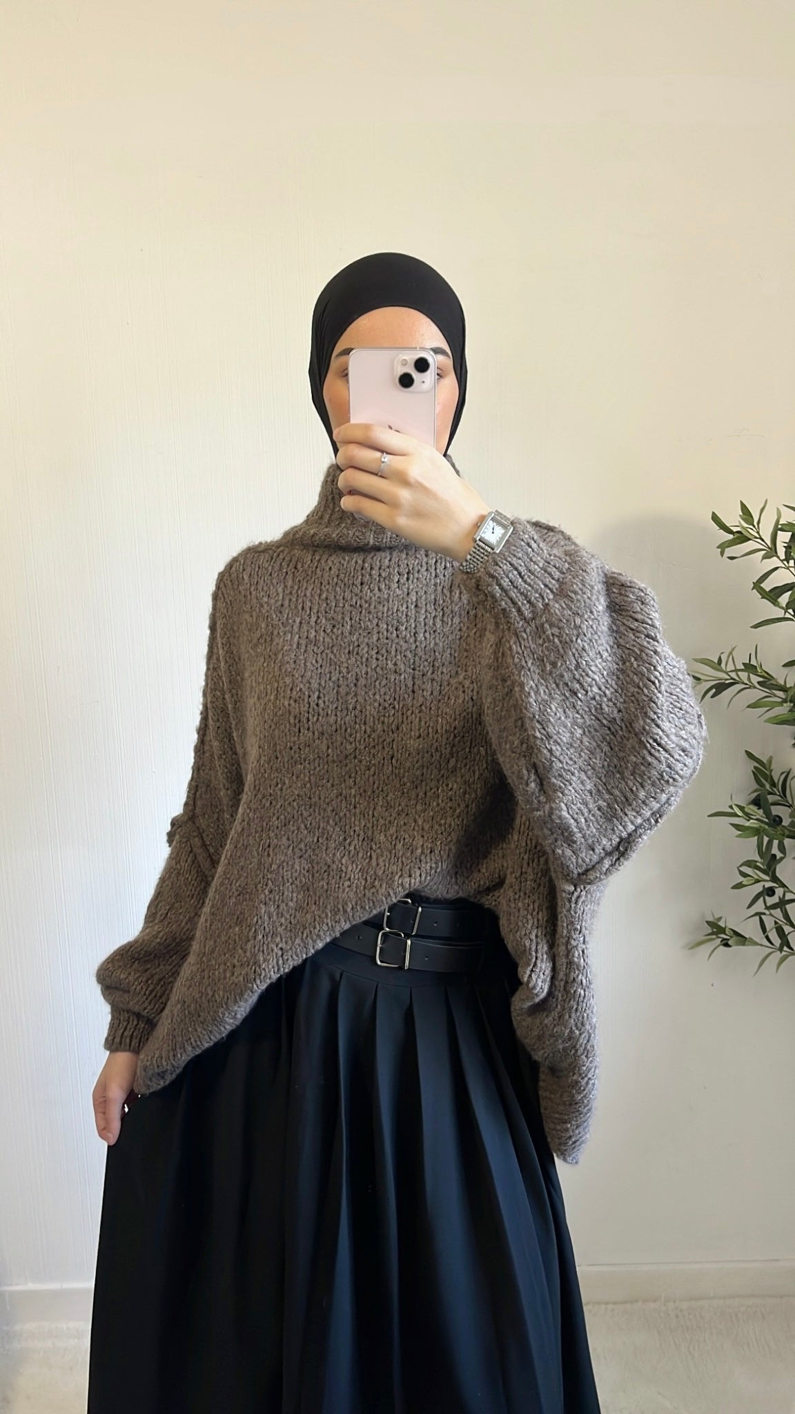 Jupe Plissée avec Ceinture