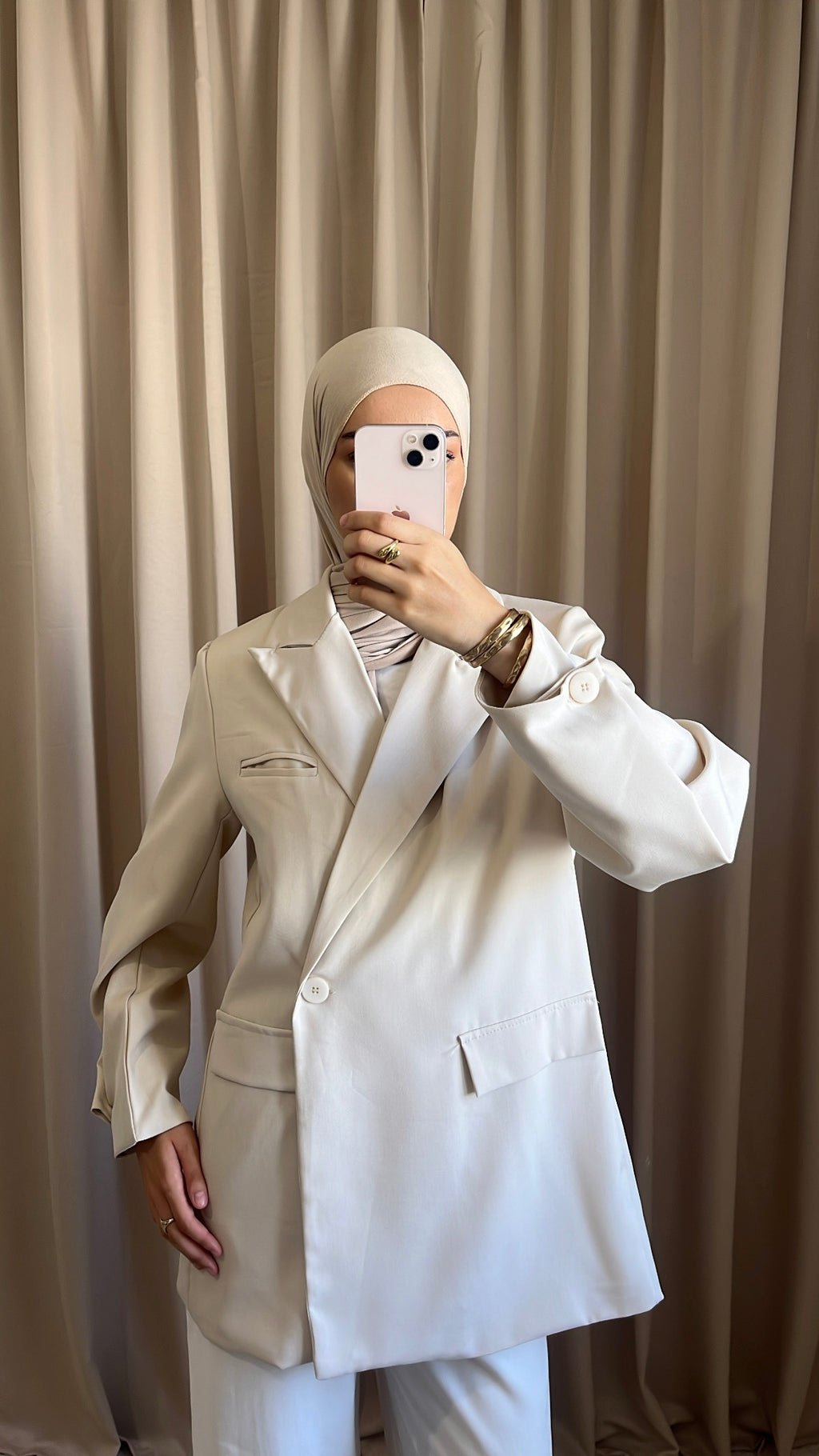 Blazer Croisé Oversize Beige