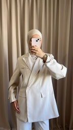 Blazer Croisé Oversize Beige
