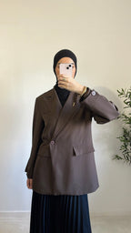 Blazer Croisé Marron Oversize