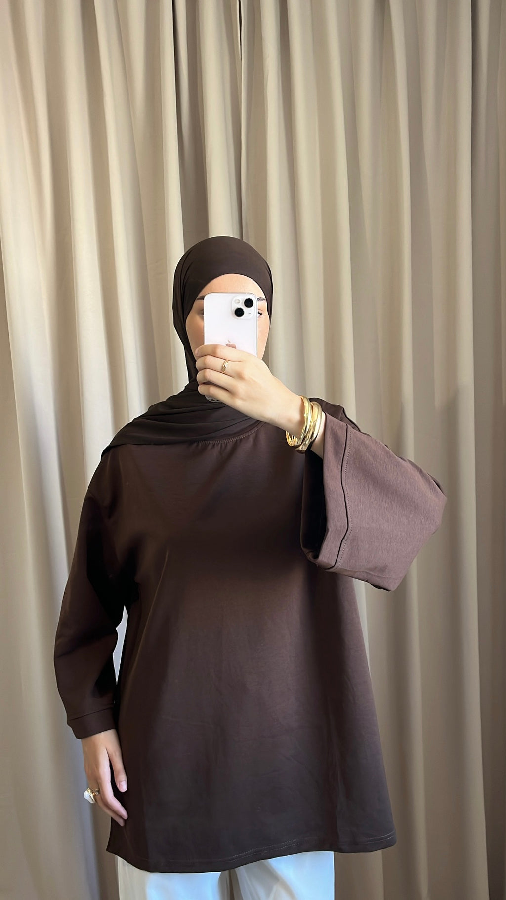 Pull Oversize Coton Marron