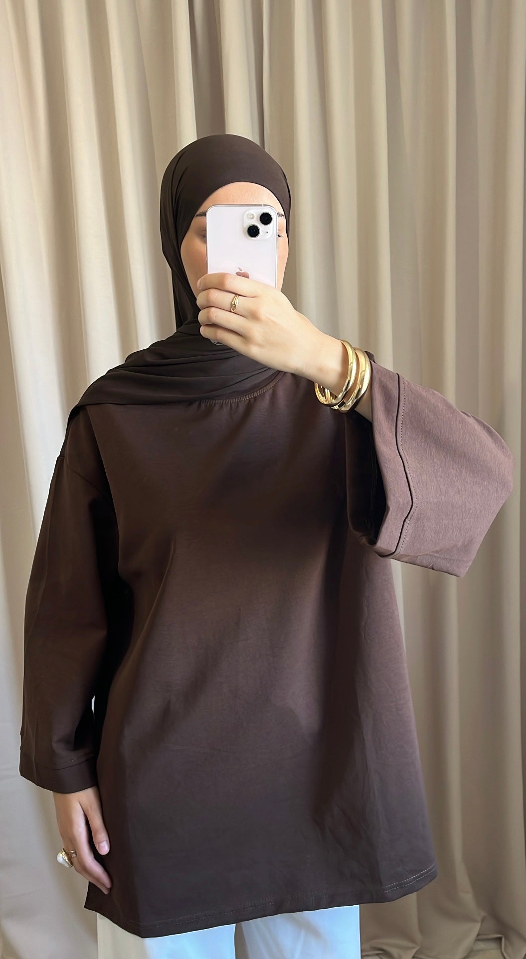 Pull Oversize Coton Marron