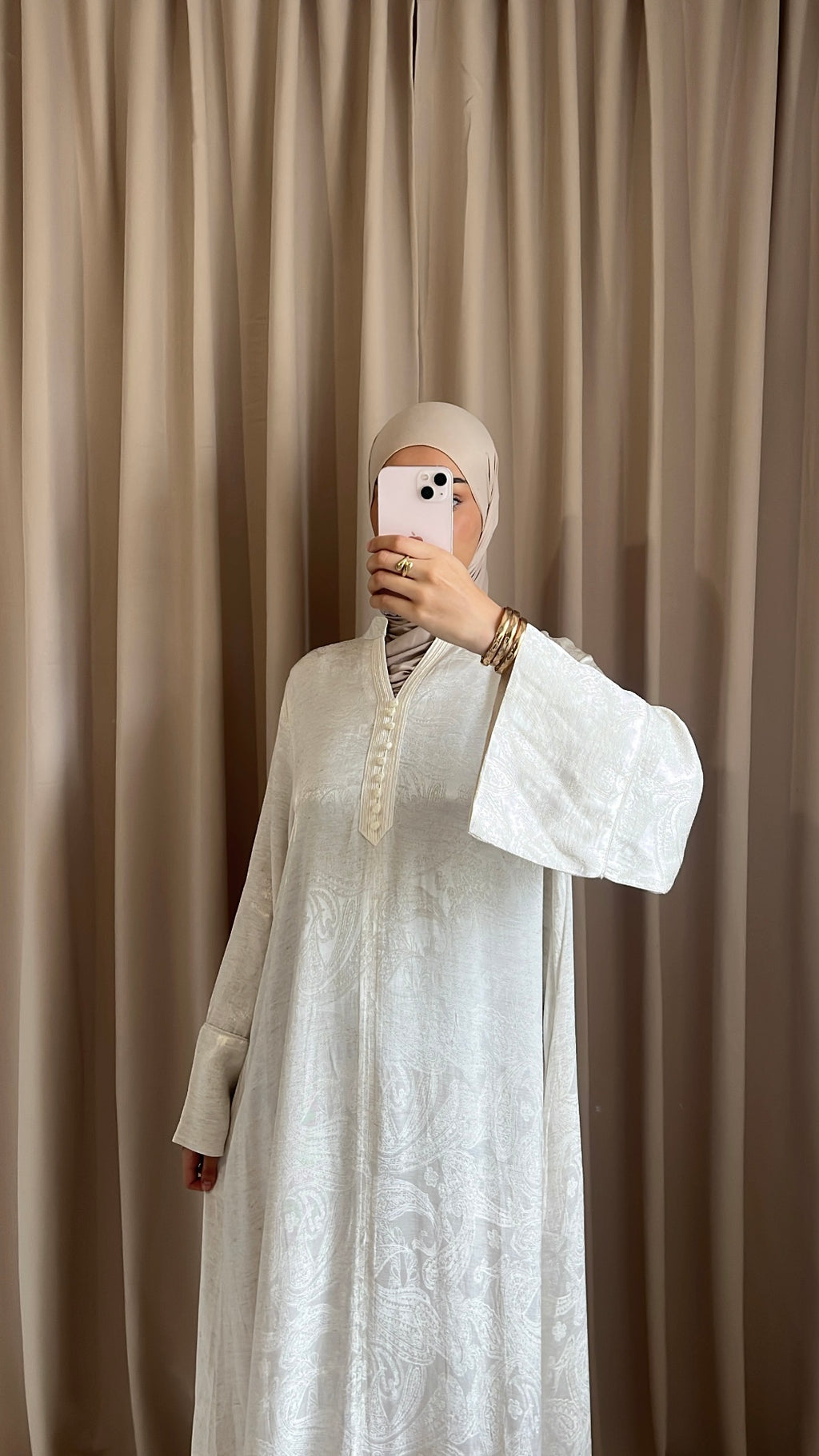 Robe Jacquard Écrue