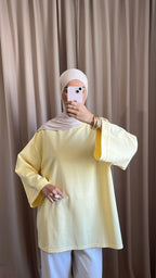Pull Oversize Coton Jaune