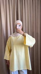 Pull Oversize Coton Jaune