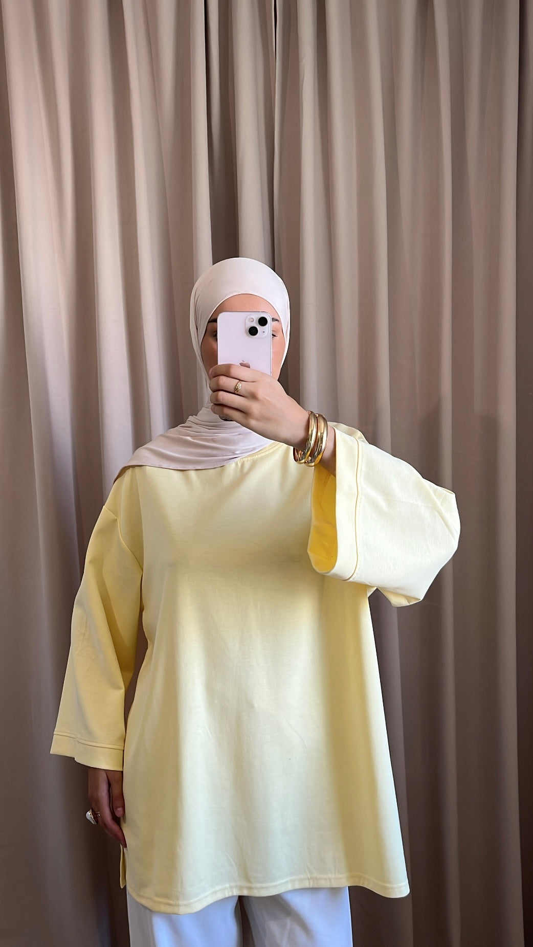 Pull Oversize Coton Jaune