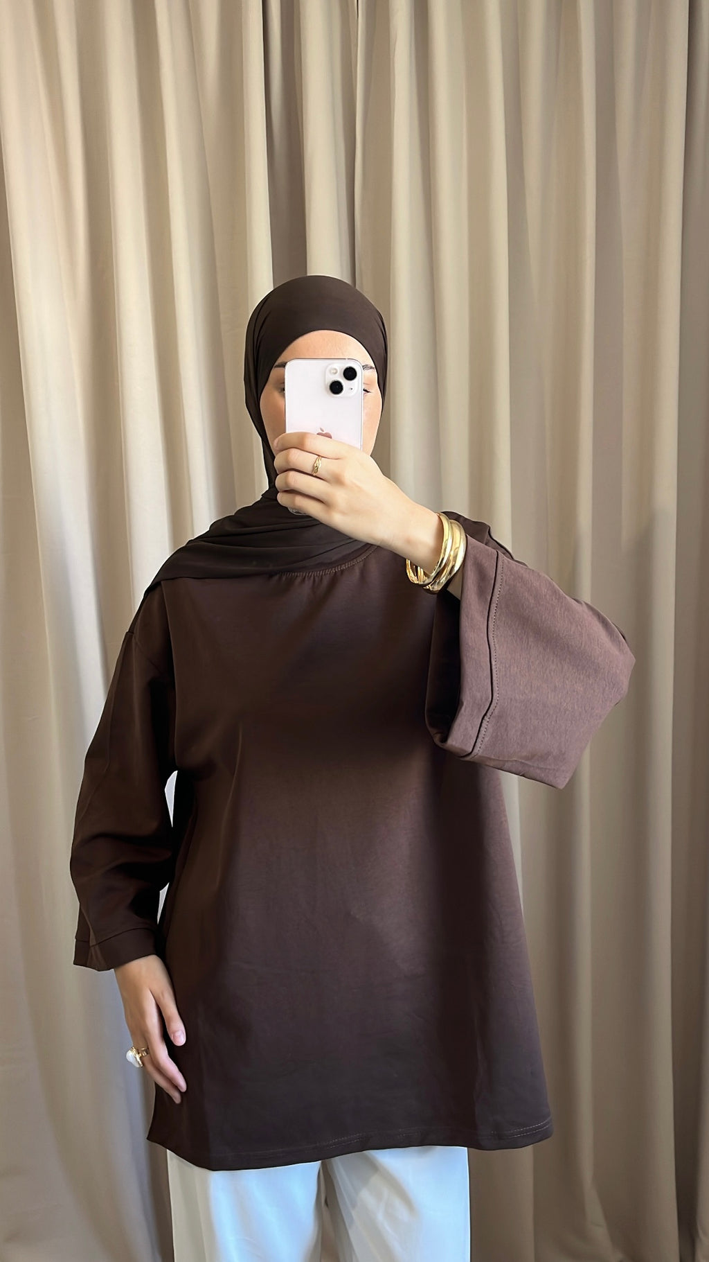 Pull Oversize Coton Marron