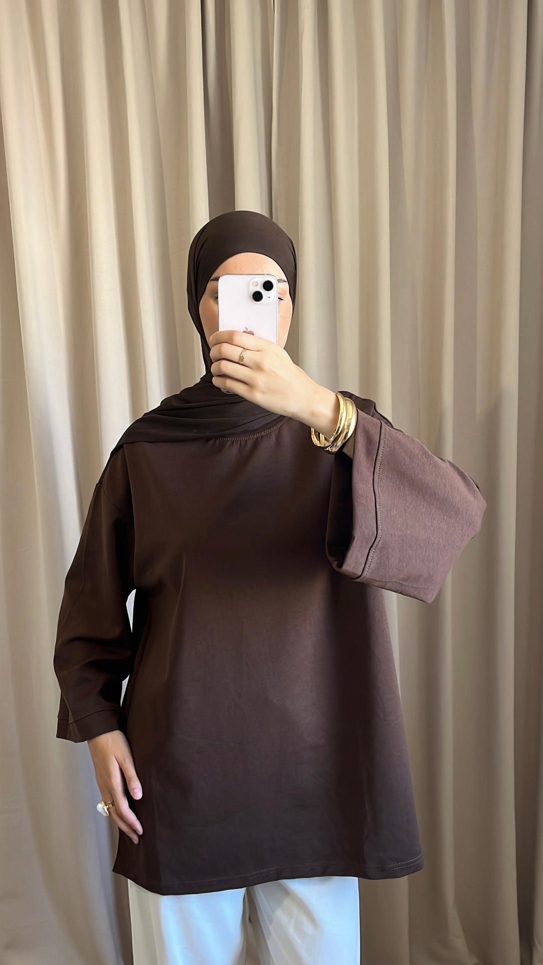 Pull Oversize Coton Marron