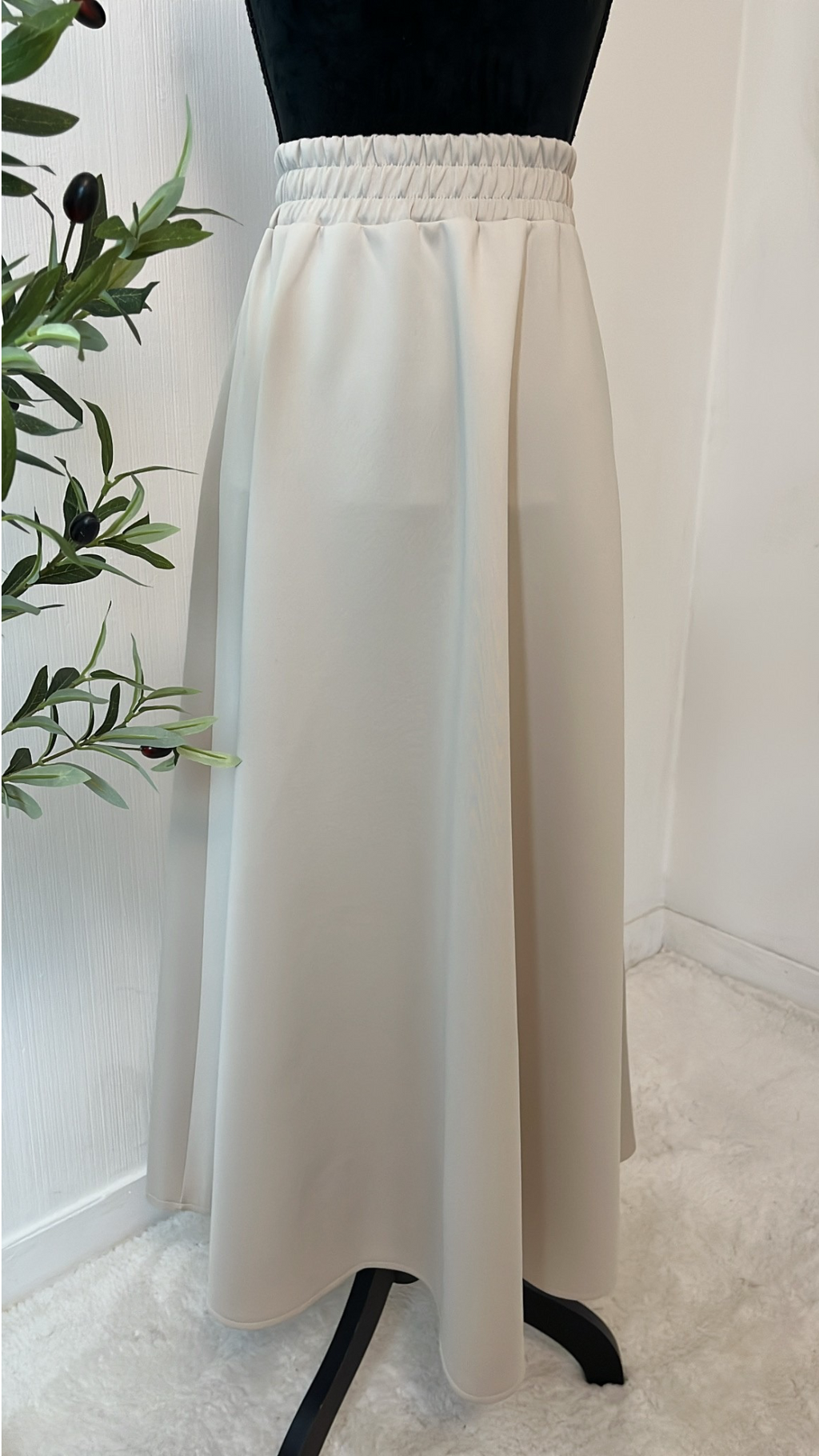 Jupe Longue Fluide Beige