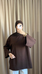 Pull Oversize Coton Marron