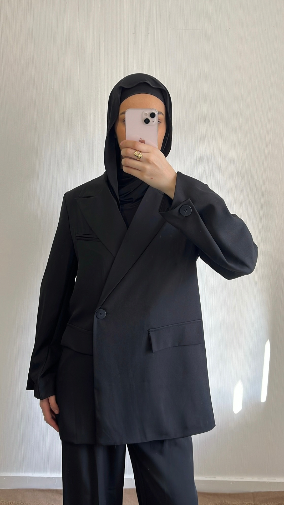 Blazer Croisé Noir Oversize