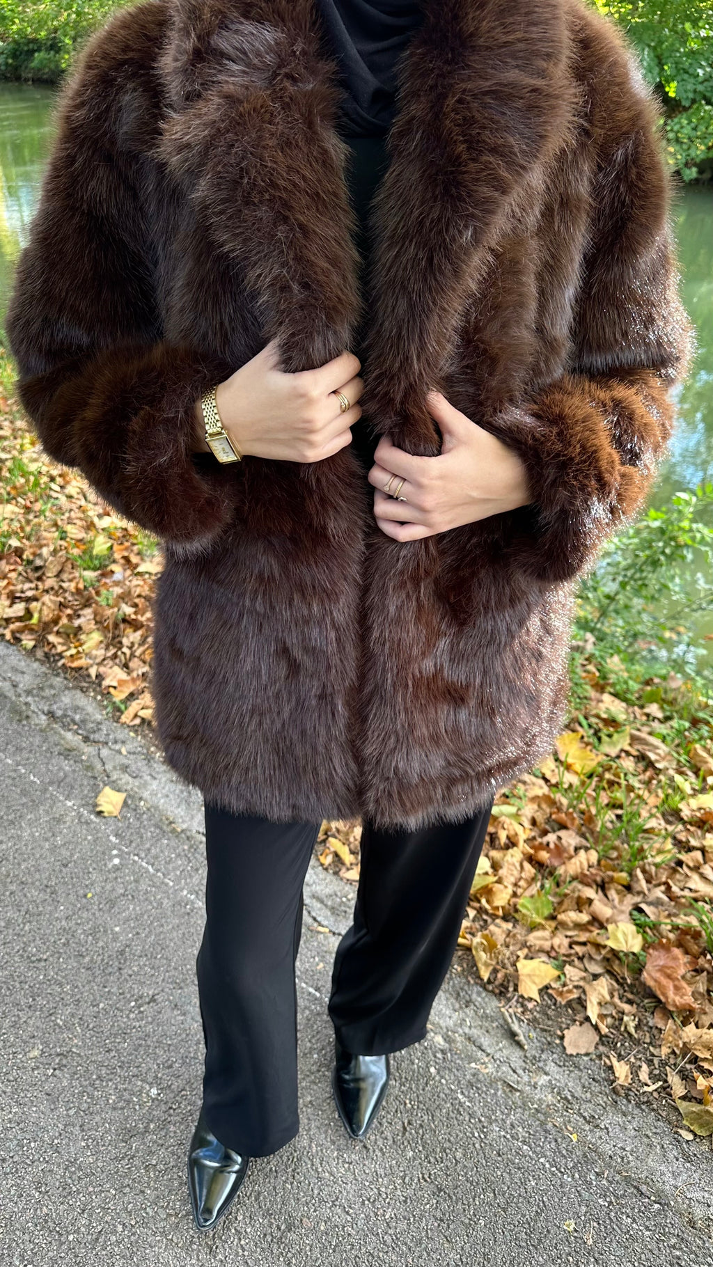 Manteau Fausse Fourrure Élégant