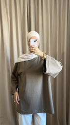 Pull Oversize Coton Kaki