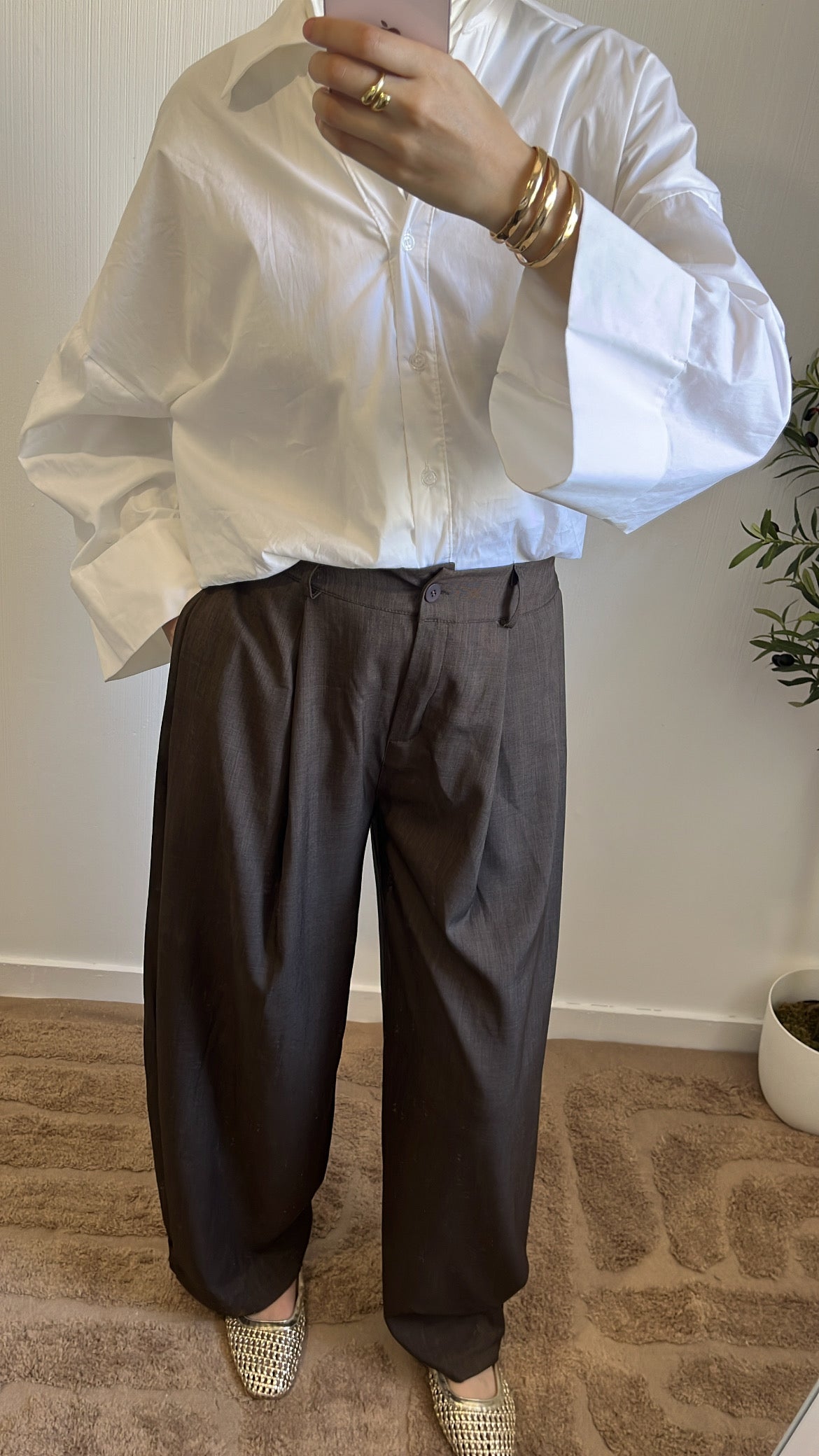 Pantalon Oversize Marron