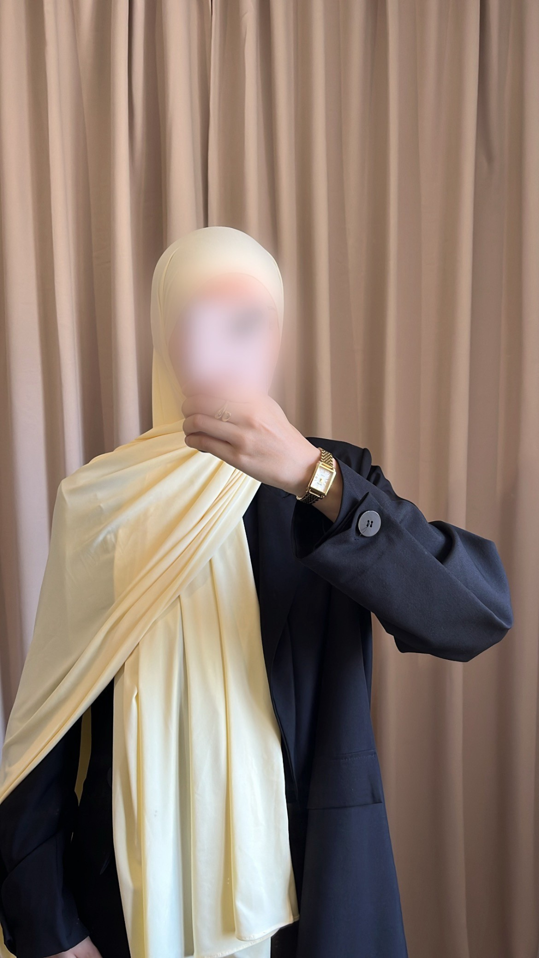Hijab Jersey Premium Jaune Beurre