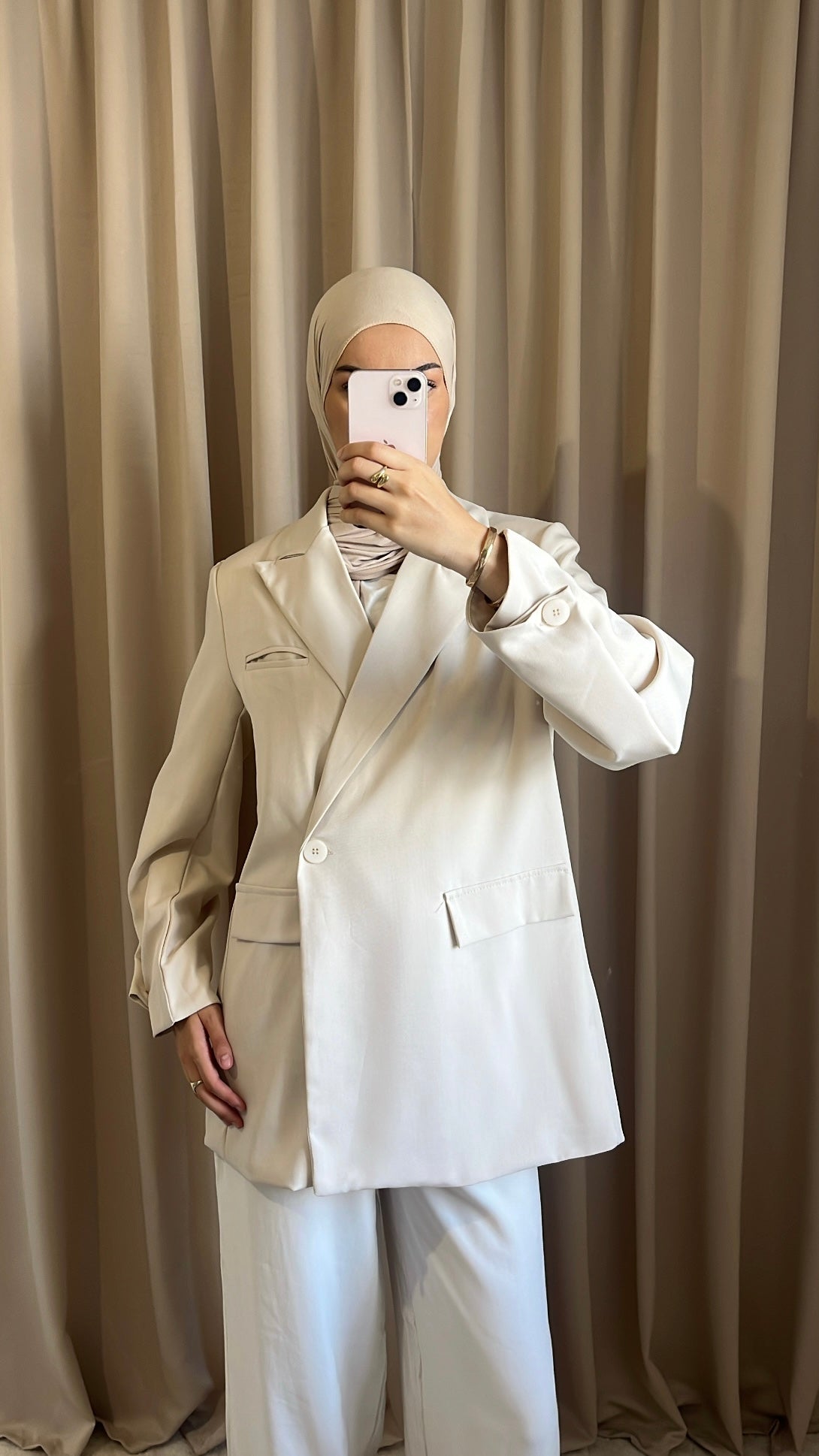 Blazer Croisé Oversize Beige