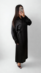 Robe longue fluide beige élégante