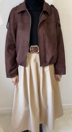 Jupe Plissée Taille Haute & Ceinture