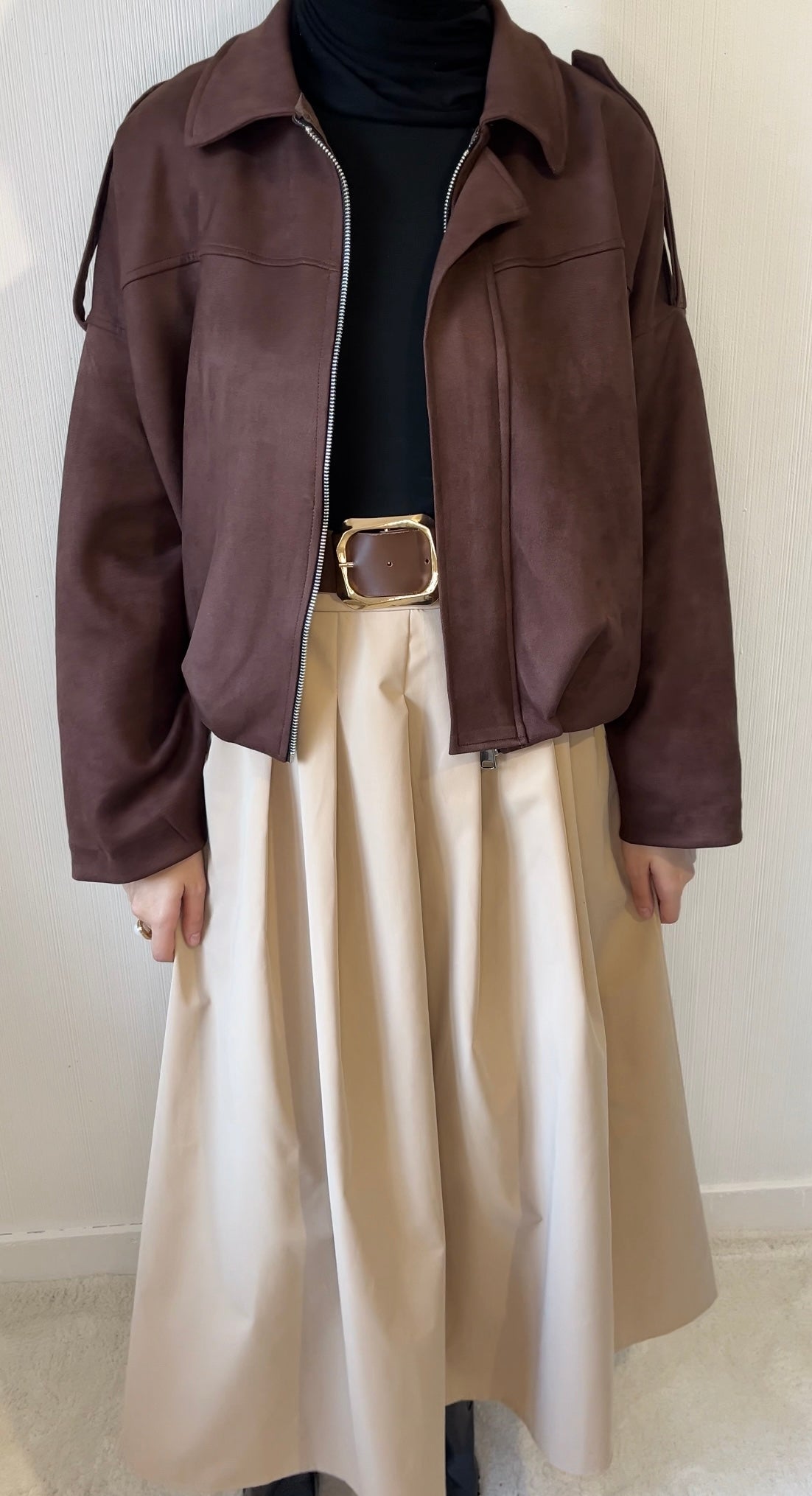 Veste Suédine Marron