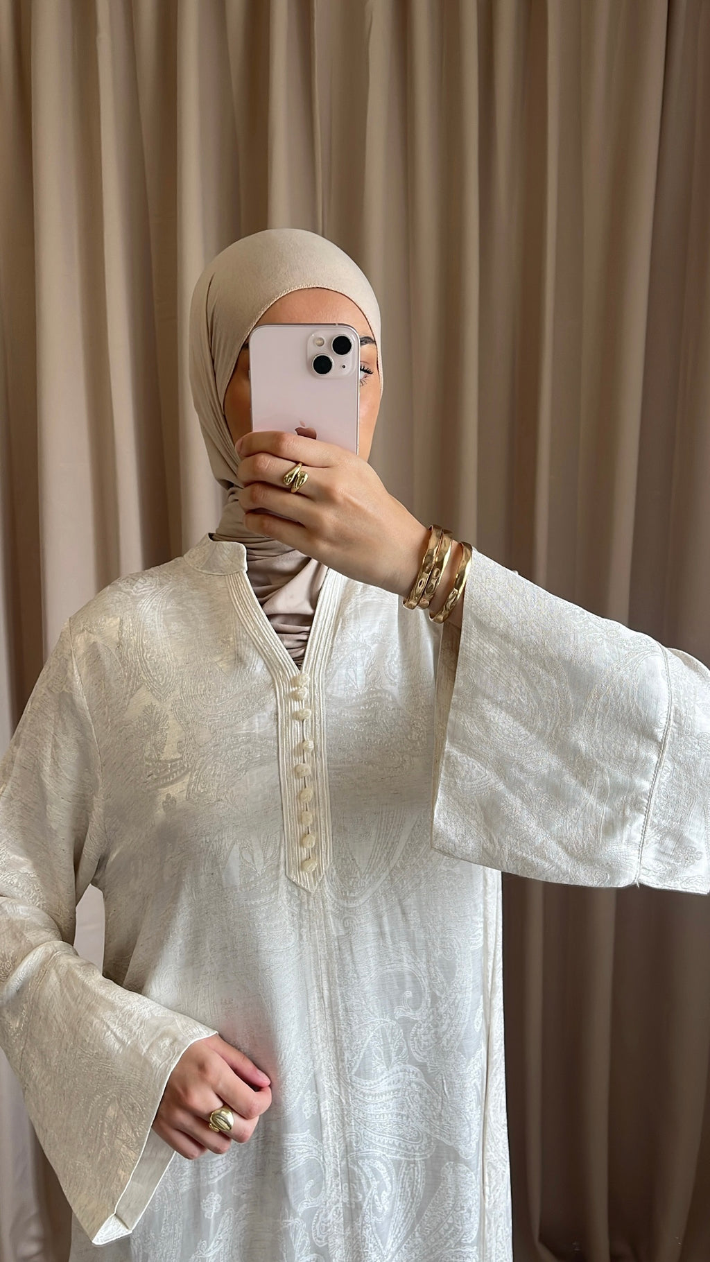 Robe Jacquard Écrue