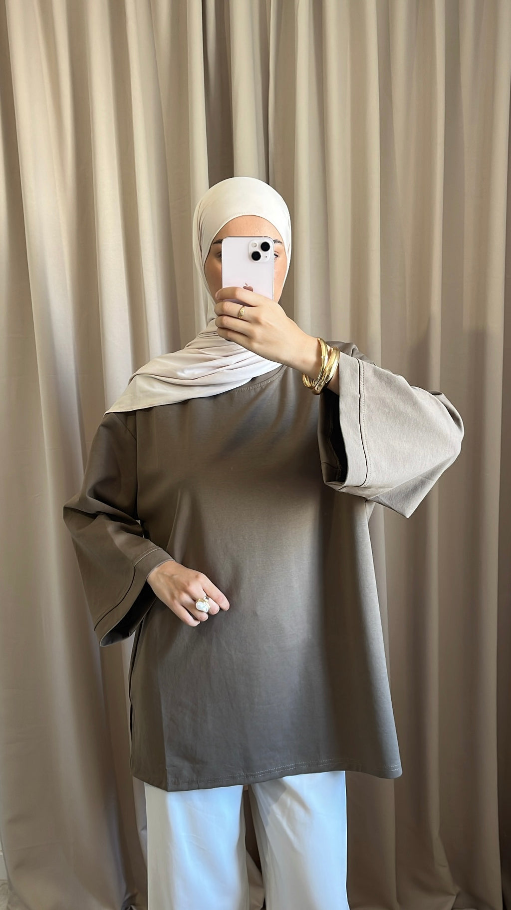 Pull Oversize Coton Kaki