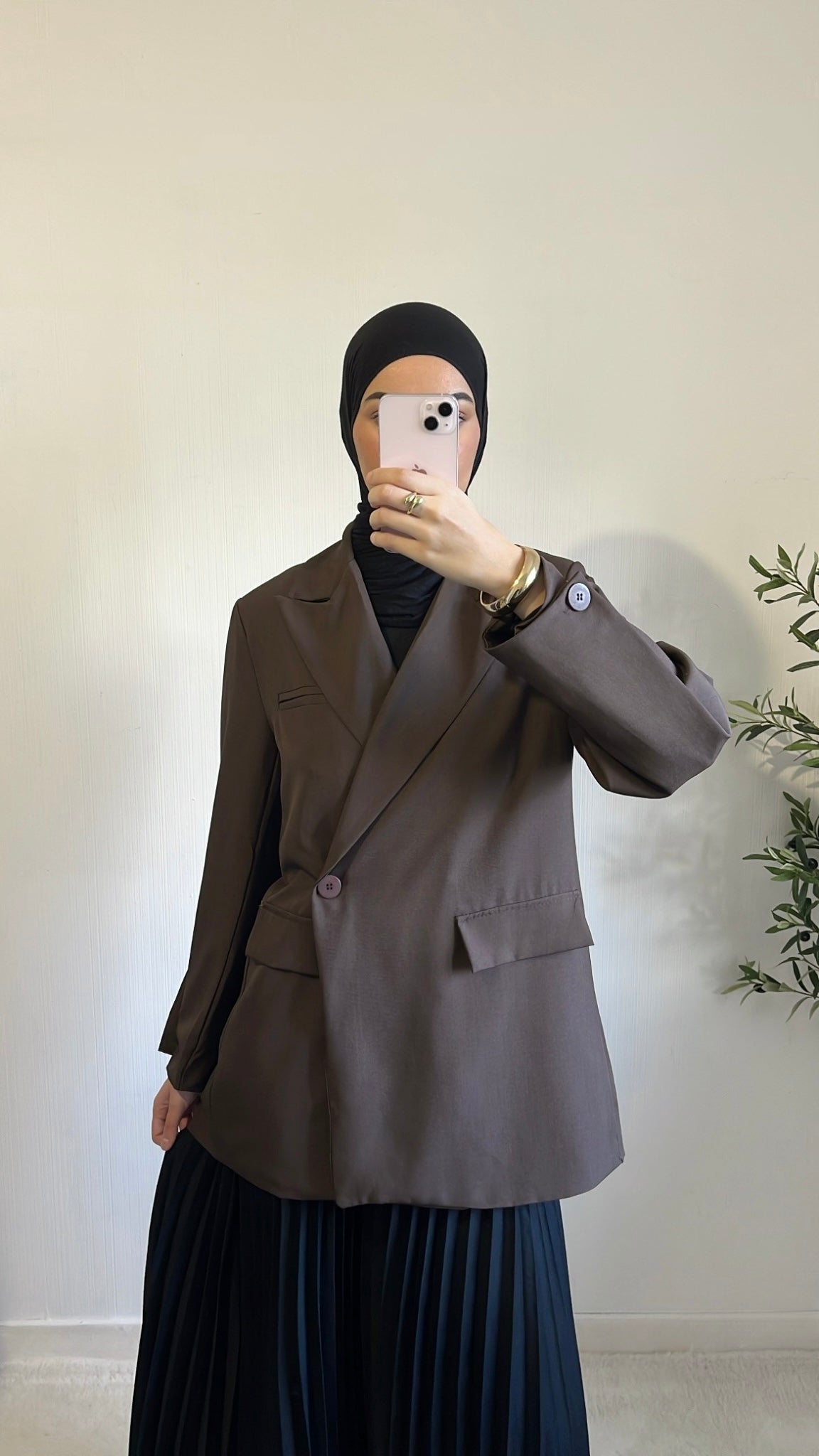 Blazer Croisé Marron Oversize