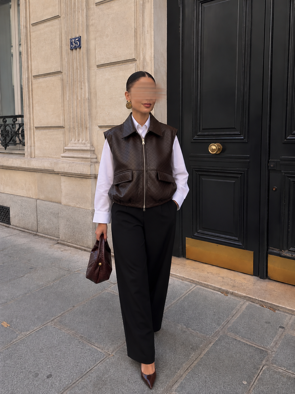 Veste Similicuir Marron