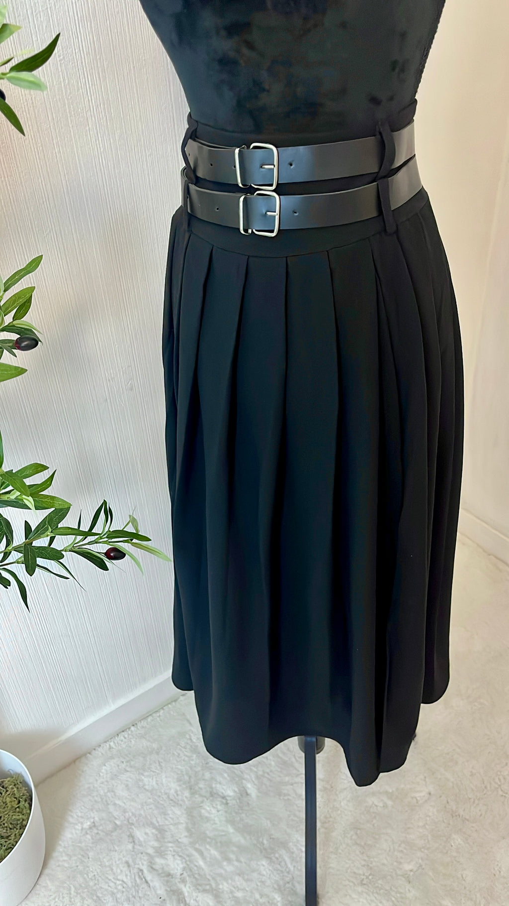 Jupe Plissée avec Ceinture