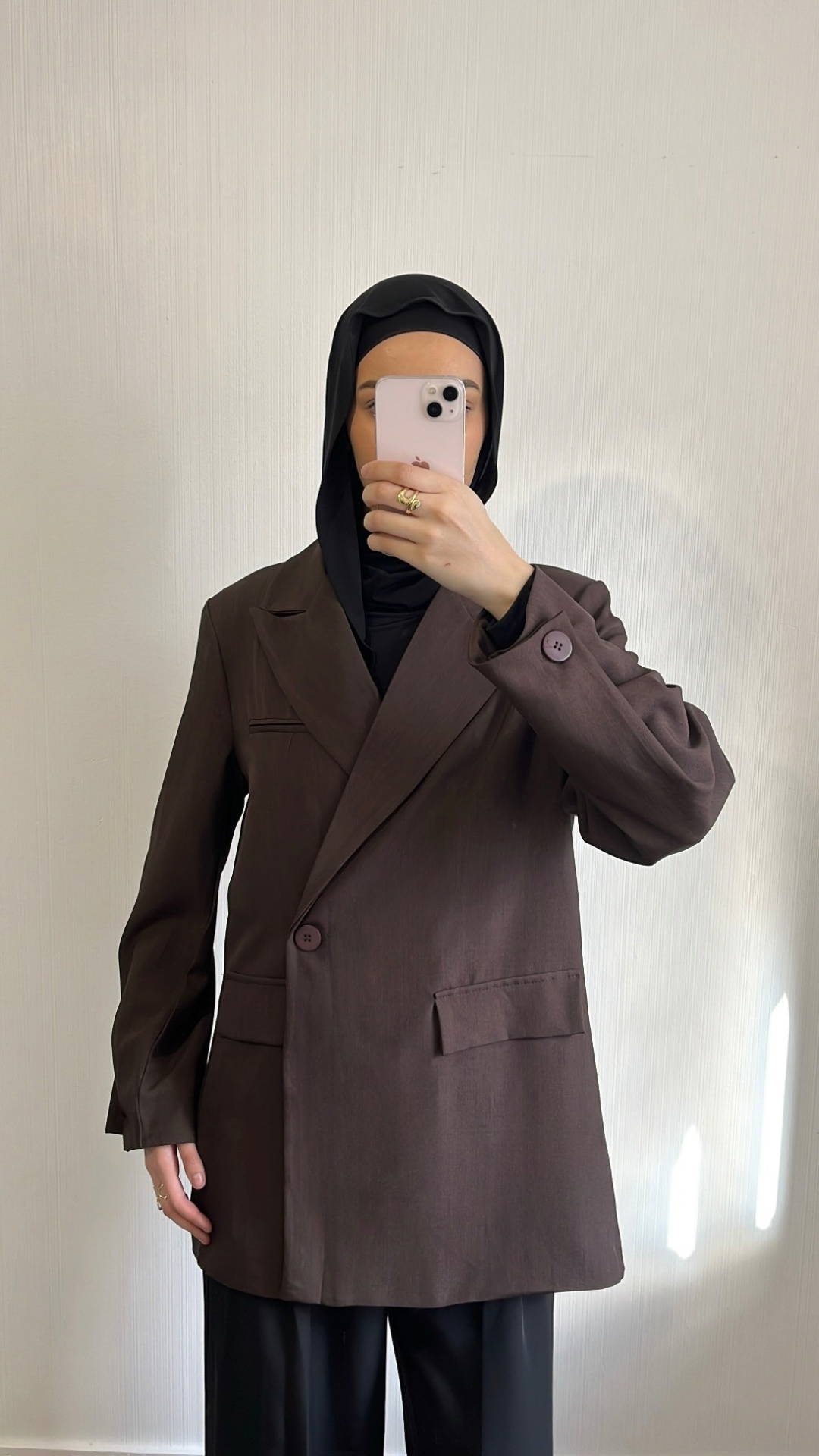 Blazer Croisé Marron Oversize