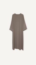 Abaya Médine taupe femme Myraida | Coupe sobre et élégante