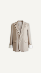 Blazer beige rayé oversize femme Myraïda | Coupe moderne tendance