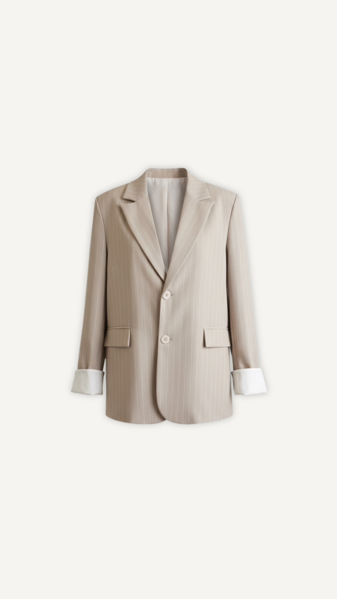 Blazer beige rayé oversize femme Myraïda | Coupe moderne tendance