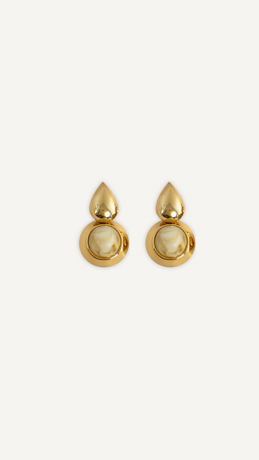 Boucles d’oreilles Ivory Moon Myraïda | Design chic doré
