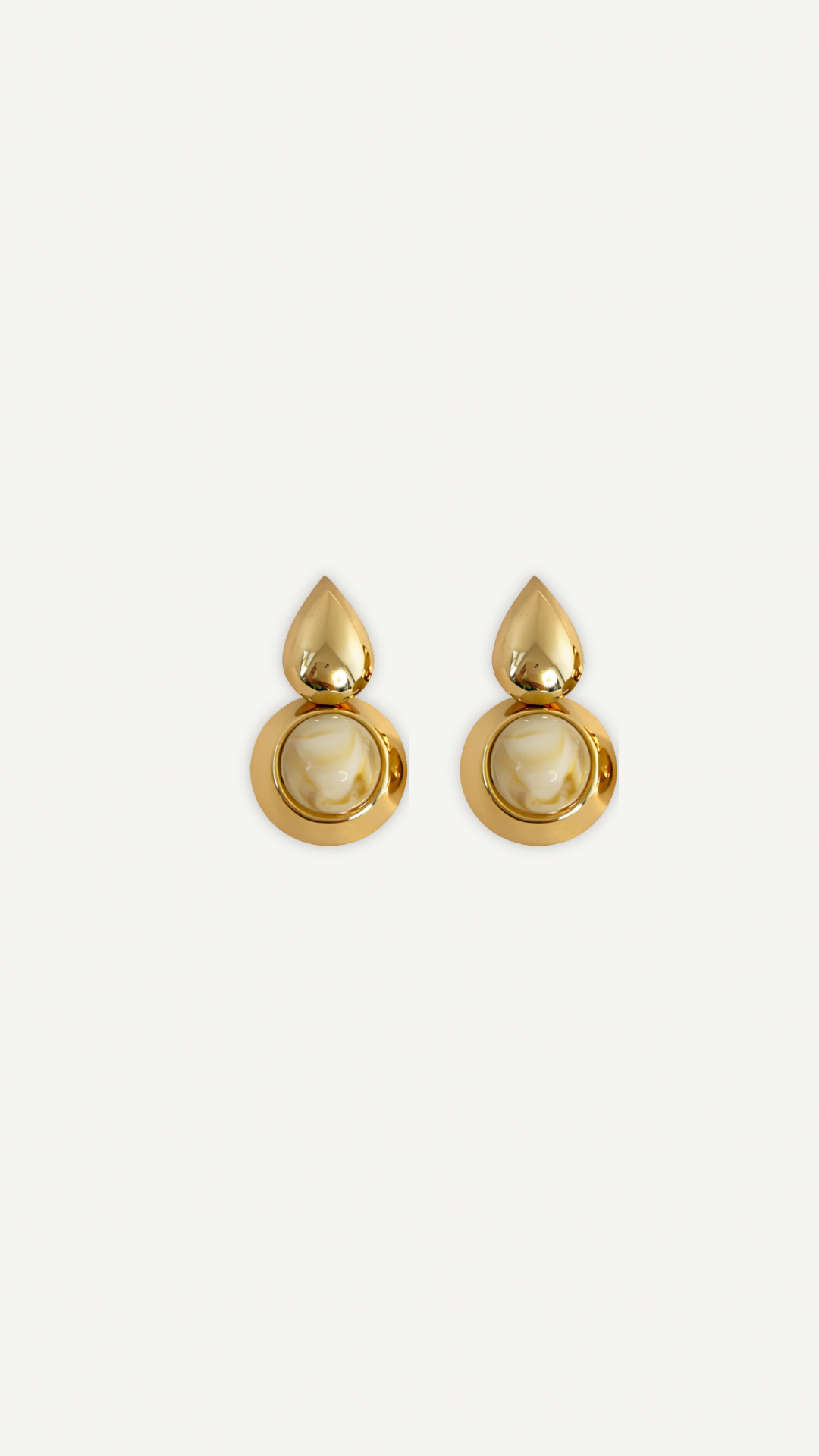 Boucles d’oreilles Ivory Moon Myraïda | Design chic doré
