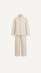 Ensemble Beige Cozy Chic zippé femme Myraïda | Confort moderne