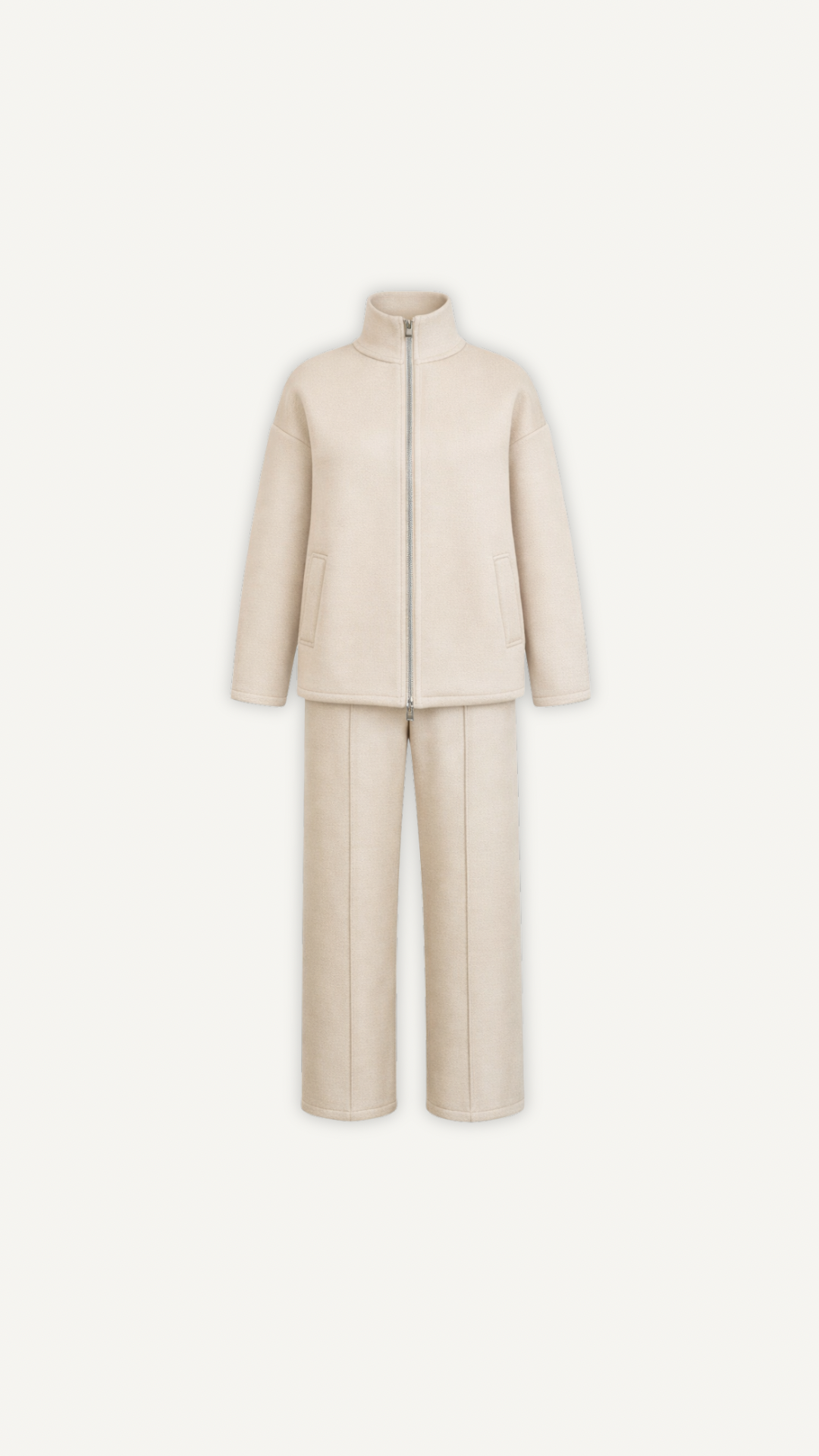 Ensemble Beige Cozy Chic zippé femme Myraïda | Confort moderne
