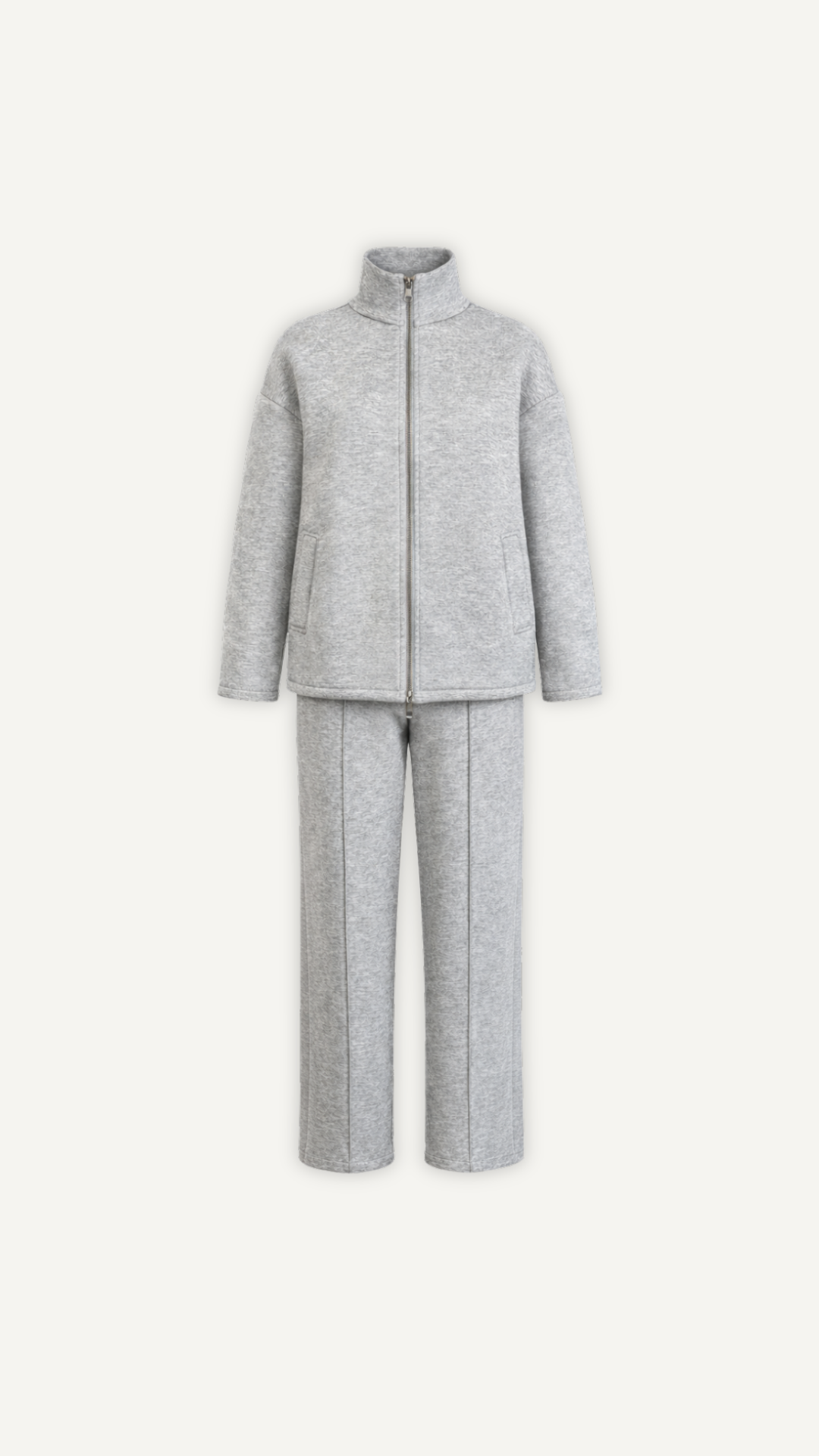 Ensemble Gris Cozy Chic zippé femme Myraïda | Confort moderne