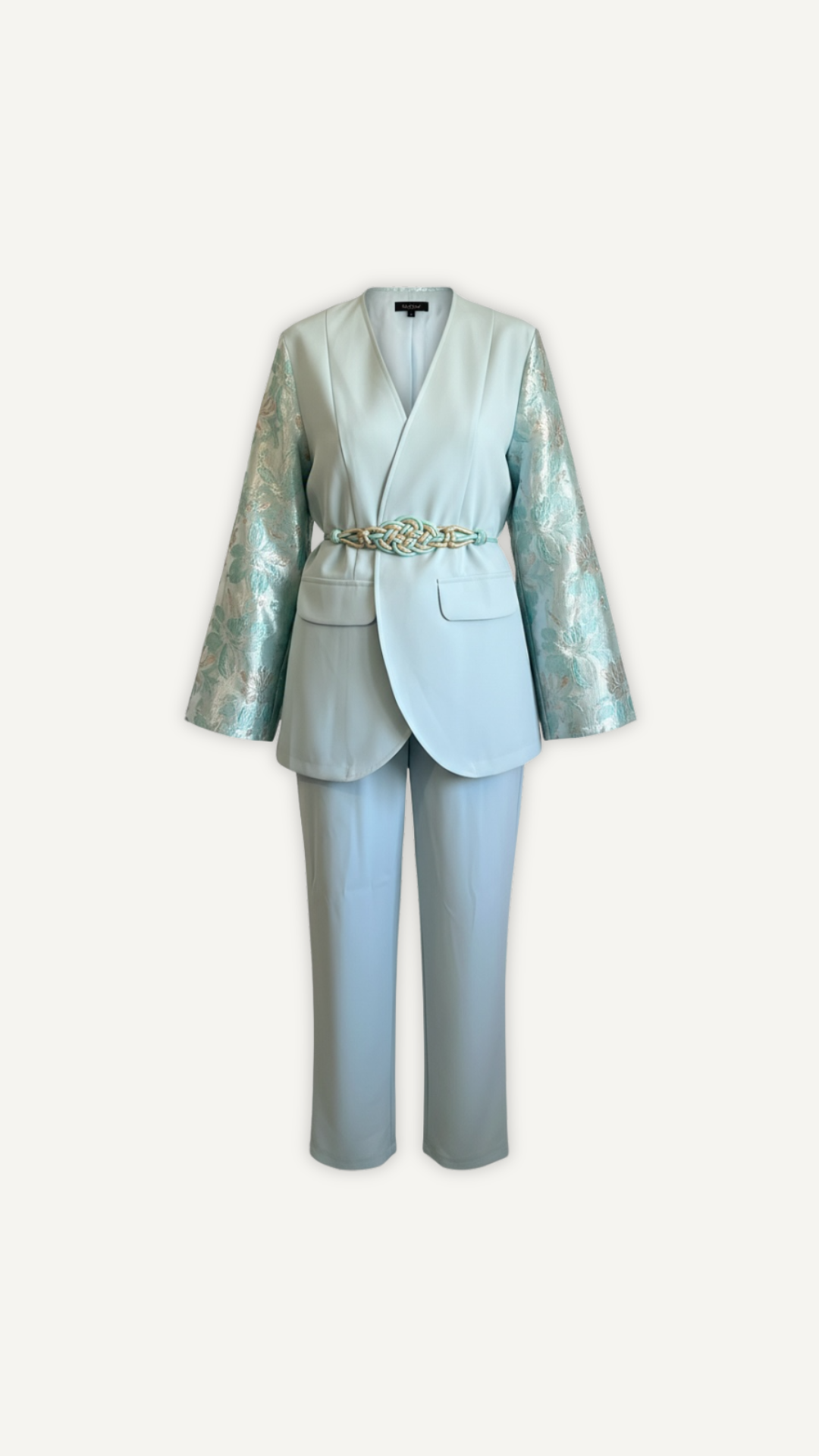 Ensemble Vert Eau Élégance brodée femme Myraïda | Détails raffinés