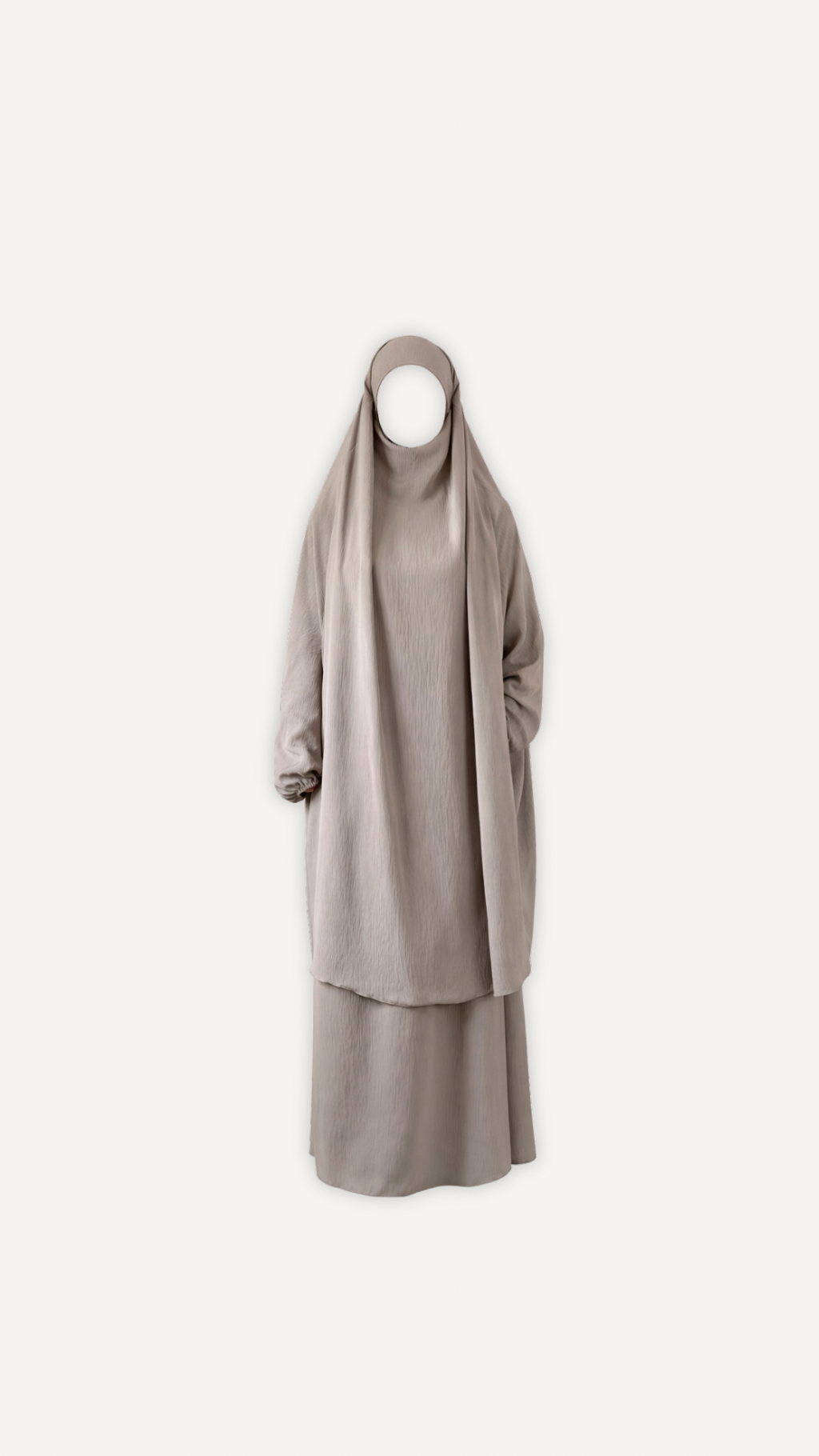 Jilbeb deux pièces taupe Myraïda | Coupe ample élégante