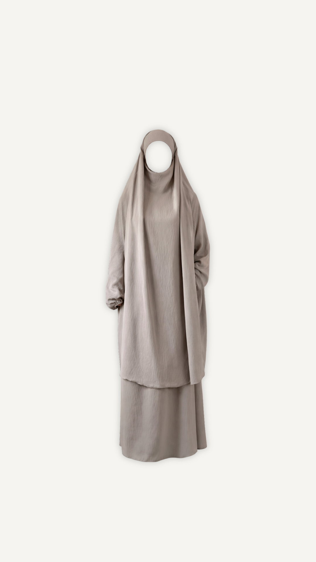 Jilbeb deux pièces taupe Myraïda | Coupe ample élégante