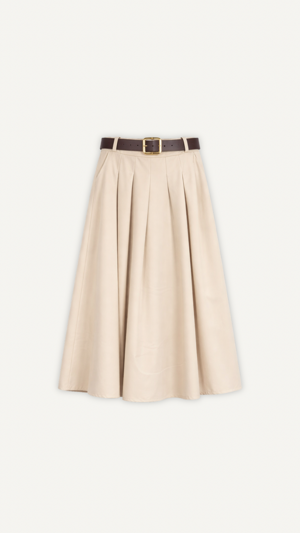 Jupe longue fluide beige femme Myraïda | Mouvement élégant
