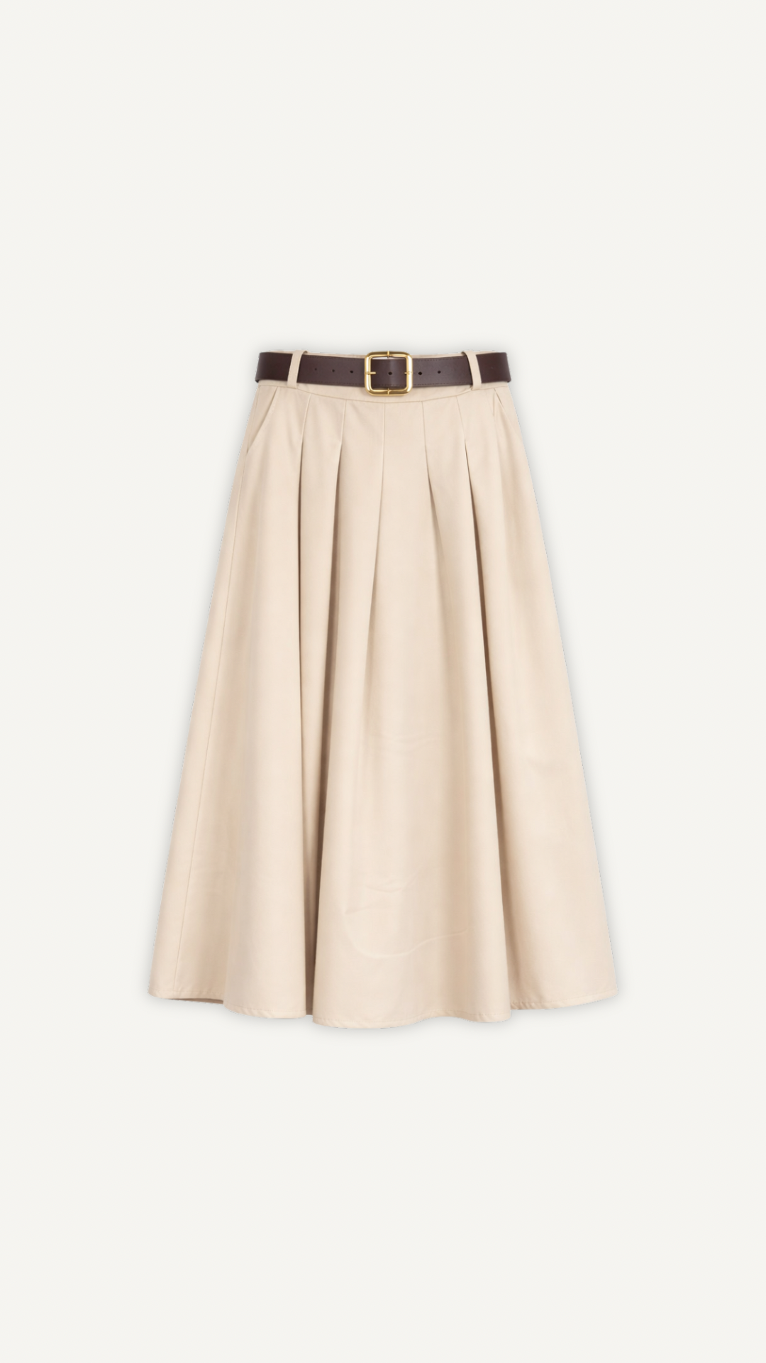 Jupe longue fluide beige femme Myraïda | Mouvement élégant
