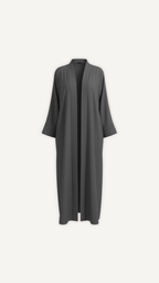 Kimono long gris femme Myraida | Coupe droite et manches larges